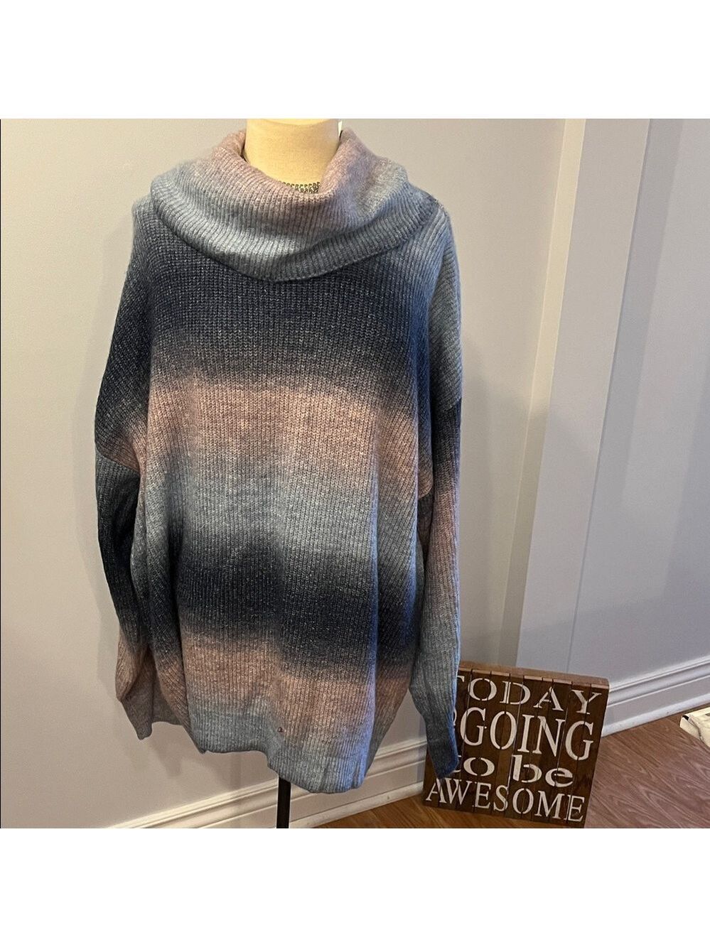 GEORGE Cowl Neck Rainbow Sweater Size 3X NWT - Picture 2 of 10